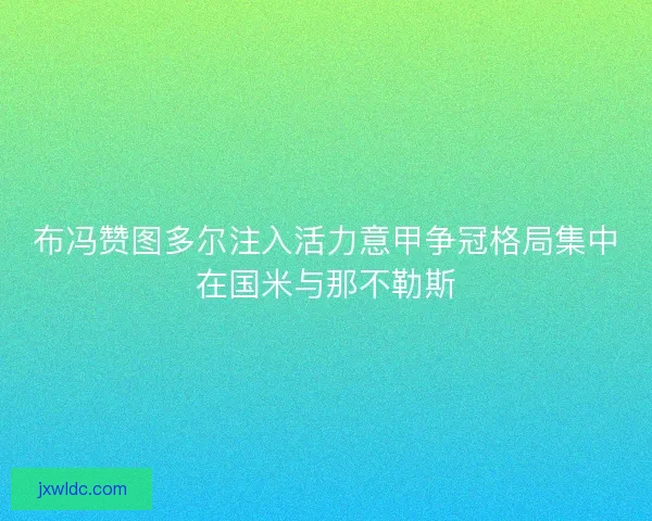 布冯赞图多尔注入活力意甲争冠格局集中在国米与那不勒斯